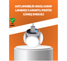 Çok Amaçlı Katlanabilir Güneş Enerjili Kamp Lambası – Masa Üstü ve Asılabilir Kullanım