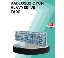 Kablosuz Klavye ve Mouse Seti – Sessiz Tuş, Retro Tasarım