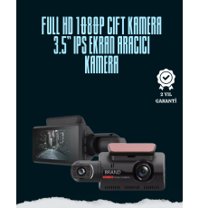 Çift Lensli Araç İçi Kamera – Park Koruma, Gece Görüş ve Tarih Damgası