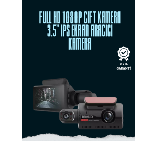 Çift Lensli Araç İçi Kamera – Park Koruma, Gece Görüş ve Tarih Damgası