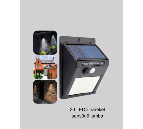 Solar Güçlü LED Dış Mekan Lambası – Güneş Enerjisiyle Şarj Olan Sensörlü Bahçe Işığı