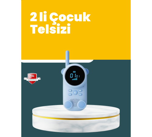 LCD Ekranlı Çocuk Telsizi – İki Yönlü Ses, 1-3 km Çekim Mesafesi