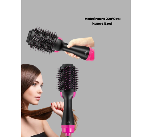 220°C Profesyonel Fön Tarağı – Negatif İyon Teknolojili, 3 Isı Kademeli, 1200W