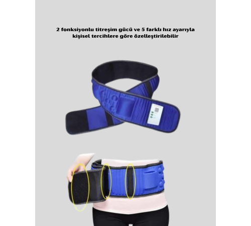 Motorlu Titreşimli Masaj Kemeri – 5 Hız Ayarı ve 2 Fonksiyonlu Çalışma Modu
