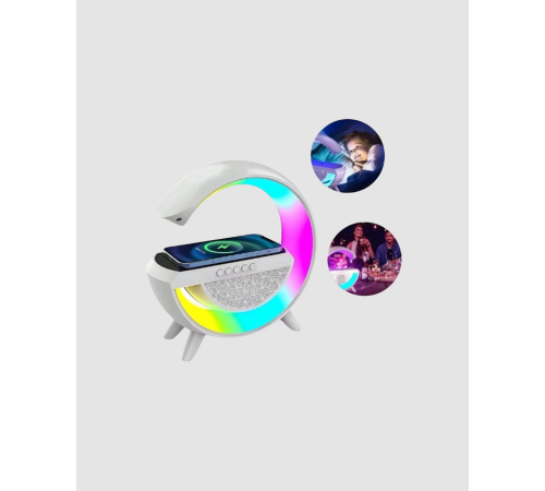 RGB Işıklı Kablosuz Şarjlı Hoparlör – FM Radyolu Akıllı Gece Lambası