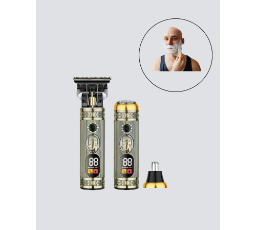 T Bıçaklı Şarjlı Saç Kesme ve Sakal Düzeltici – Burun Trimmerlı 2’si 1 Arada Set