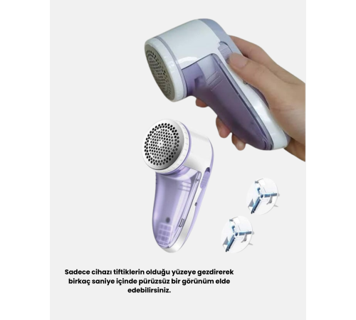 Şarjlı Tiftik Temizleyici – Çıkarılabilir Hazneli, Anti-Statik Fırçalı, USB Şarjlı