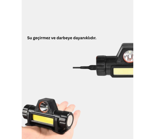 Şarjlı LED Kafa Feneri – Çift Fonksiyonlu, 200LM Işık Gücü, IP44 Suya Dayanıklı