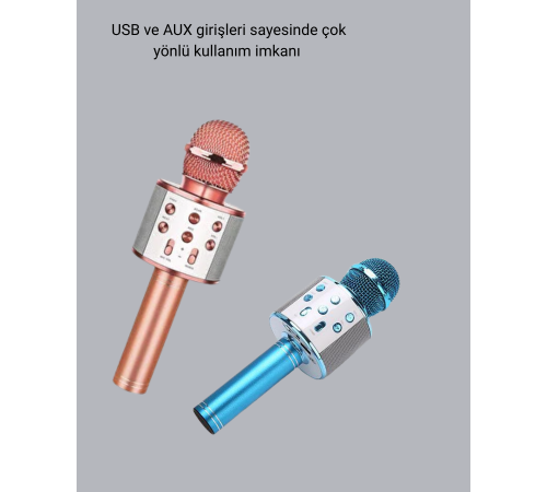Kablosuz Bluetooth Karaoke Mikrofon  Yankı Efektli