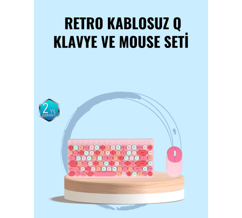 Bluetooth Klavye ve Mouse Kombinasyonu – USB Alıcılı, Kompakt, Uzun Ömürlü