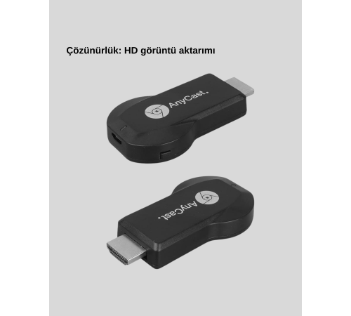 M9 Plus Kablosuz HDMI Görüntü Aktarıcı – Tak Çalıştır, iOS Android Windows Uyumlu