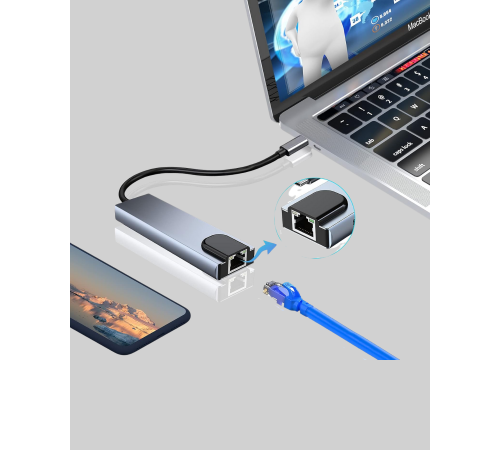 Type-C Çoklu Dönüştürücü – Alüminyum Gövde, Hızlı Veri Aktarımı ve Şarj Desteği