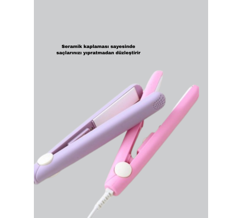 Mini Seramik Saç Düzleştirici – Kompakt Boy, 180°C Hızlı Isınma, Seyahat Tipi