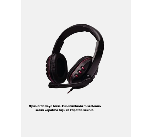 Stereo Ses Destekli Mikrofonlu  Kulaklık – Yumuşak Pedli