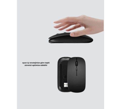 Kablosuz  Mouse –  Ayarlanabilir, Ergonomik