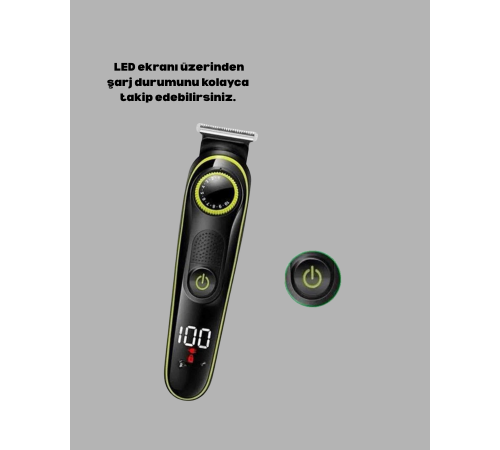 5 Başlıklı Şarjlı Tıraş Makinesi – Saç, Sakal, Burun ve Vücut İçin Çok Fonksiyonlu Bakım Seti