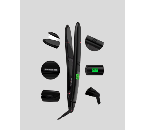 Dijital Ekranlı Isı Ayarlı Saç Düzleştirici –  Titanyum Plaka, Seyahat Dostu Tasarım