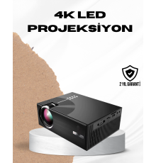 HDMI ve USB Girişli Taşınabilir Projeksiyon – Full HD, Kumandalı, Oyun ve Film Deneyimi