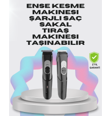 Taşınabilir Şarjlı Saç Sakal Tıraş Makinesi – 3 Taraklı, Sessiz ve Ergonomik