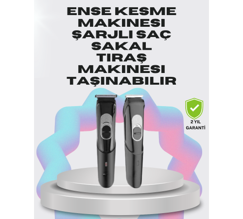 Taşınabilir Şarjlı Saç Sakal Tıraş Makinesi – 3 Taraklı, Sessiz ve Ergonomik