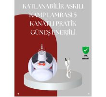 Uzaktan Kumandalı, 360 Derece Katlanabilir Solar LED Aydınlatma Çadır Lambası