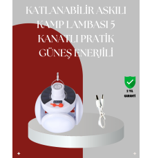 Uzaktan Kumandalı, 360 Derece Katlanabilir Solar LED Aydınlatma Çadır Lambası