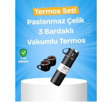 Paslanmaz Çelik Termos Seti | 500 ml Kapasite, 6-12 Saat Isı Koruma, Hediye Kutulu