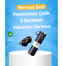 Paslanmaz Çelik Termos Seti | 500 ml Kapasite, 6-12 Saat Isı Koruma, Hediye Kutulu
