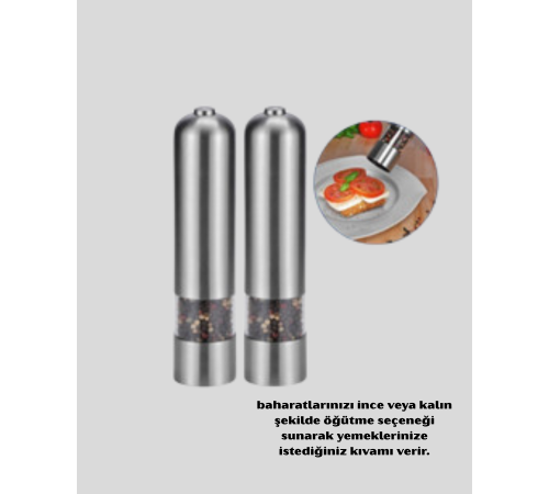 Otomatik Pilli Tuz ve Karabiber Öğütücü Seti