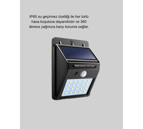 Solar Güçlü LED Dış Mekan Lambası – Güneş Enerjisiyle Şarj Olan Sensörlü Bahçe Işığı