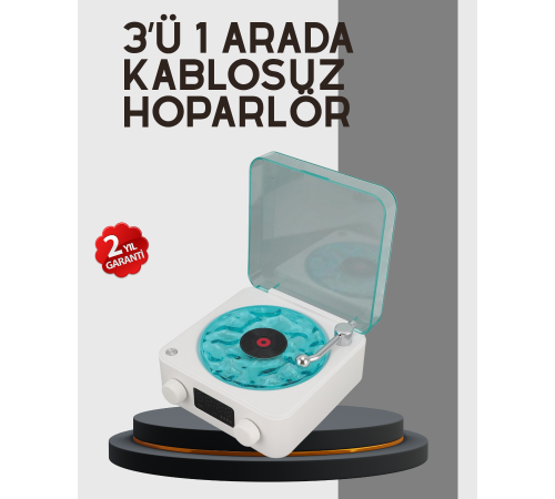 Stereo Sesli Gece Lambalı Bluetooth Hoparlör – Şık Vintage Tasarım