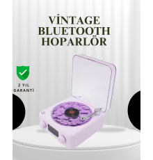 Projektörlü Gece Lambalı Retro Hoparlör – Taşınabilir Bluetooth Speaker