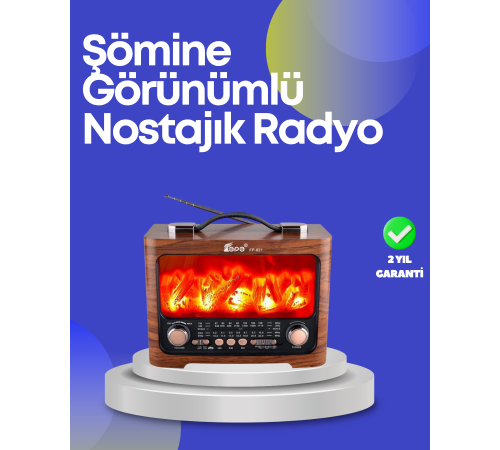 Taşınabilir Kamp Hoparlörü – Solar Şarjlı, Şömine Efektli, 7W Güçlü Ses
