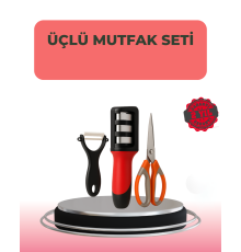 3 Parçalı Çok Fonksiyonlu Mutfak Makas Seti – Paslanmaz Çelik, Ergonomik Tasarım