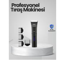 Şarjlı Tıraş Makinesi –Dijital Ekranlı, Hızlı Şarjlı, Profesyonel Kesim Seti