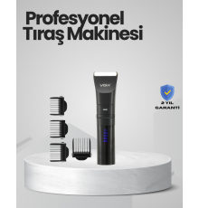 Şarjlı Tıraş Makinesi –Dijital Ekranlı, Hızlı Şarjlı, Profesyonel Kesim Seti