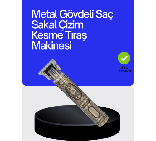 Kompakt Tasarımlı, Güçlü Motorlu Saç sakal Kesme Makinesi ve 4 Kılavuz Tarak