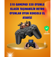 Çocuklar ve Yetişkinler İçin Uygun 500 Oyunlu Taşınabilir Mini Retro El Konsolu