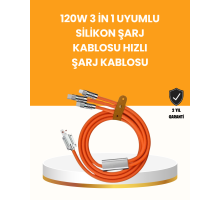 Çoklu Cihaz Dostu 120 W Hızlı Şarj Kablosu – Tek Kablo ile Her Cihaz Elinizin Altında