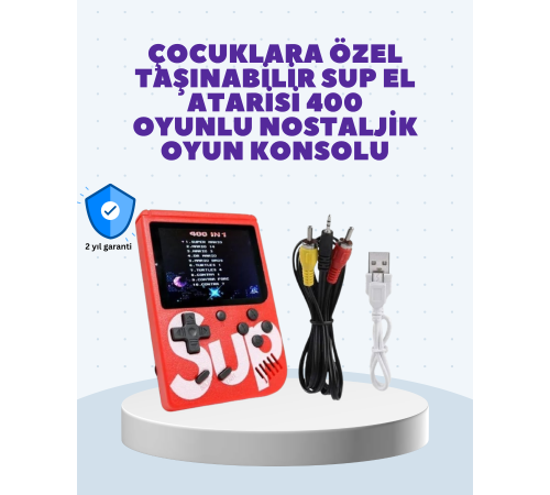 Şarjlı Taşınabilir El Oyun Konsolu 400 Oyun