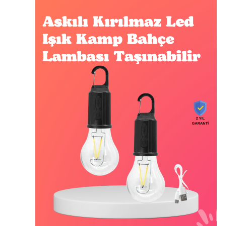 C Tipi Şarjlı Asılabilir Kamp Feneri