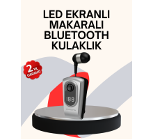 Profesyonel Bluetooth Kulaklık – Klipsli, Titreşimli, Dijital Göstergeli