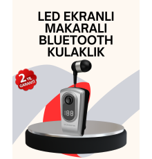 Profesyonel Bluetooth Kulaklık – Klipsli, Titreşimli, Dijital Göstergeli