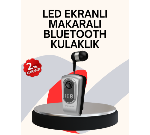 Profesyonel Bluetooth Kulaklık – Klipsli, Titreşimli, Dijital Göstergeli