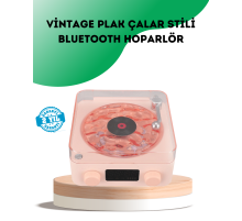 Retro Bluetooth Hoparlör – Kristal Ses, Gece Lambası, Saatli Tasarım