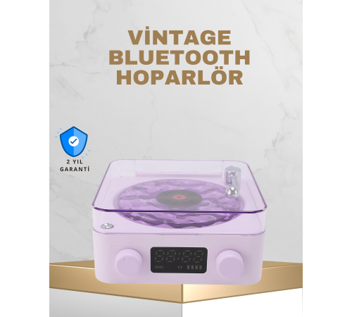 Retro Pikap Tasarımlı Bluetooth Hoparlör – Projektörlü Şarjlı Lamba