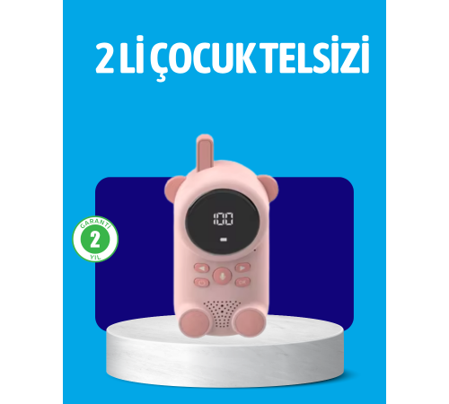 USB Şarjlı Çocuk Telsizi – Renkli Ekran, VOX Modu, Kompakt Tasarım