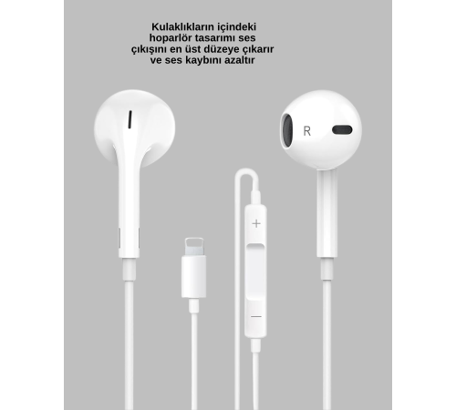 Yüksek Ses Kaliteli Mikrofonlu Kablolu Kulak İçi Kulaklık