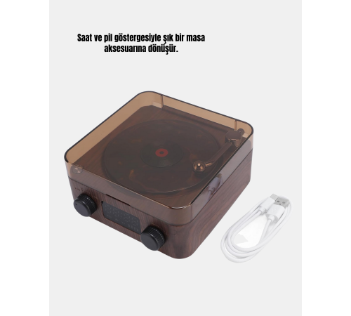 3-ü-1 Arada Bluetooth Hoparlör – Işıklı Saat ve Gece Lambası