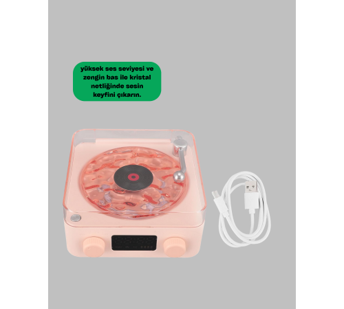 Vintage Tarz Bluetooth Hoparlör – Gece Işığı ve Zaman Göstergeli